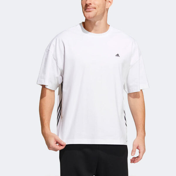 Футболка adidas M city Loose T Side Contrasting Colors Round Neck Pullover Short Sleeve White, мультиколор — фото 2