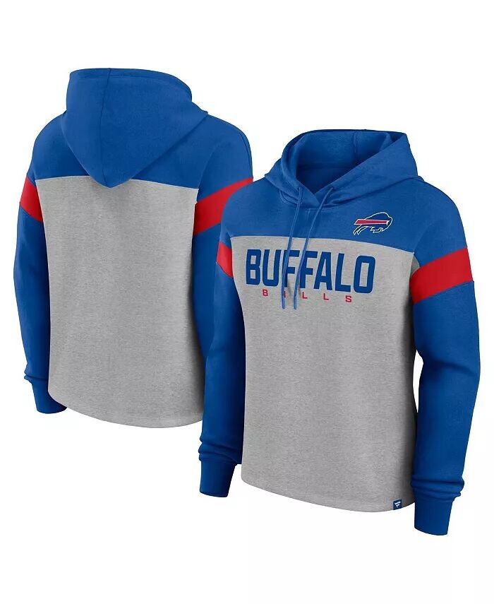 

Женская толстовка с капюшоном Buffalo Bills Bold Play Call цвета «серый/королевский» Fanatics
