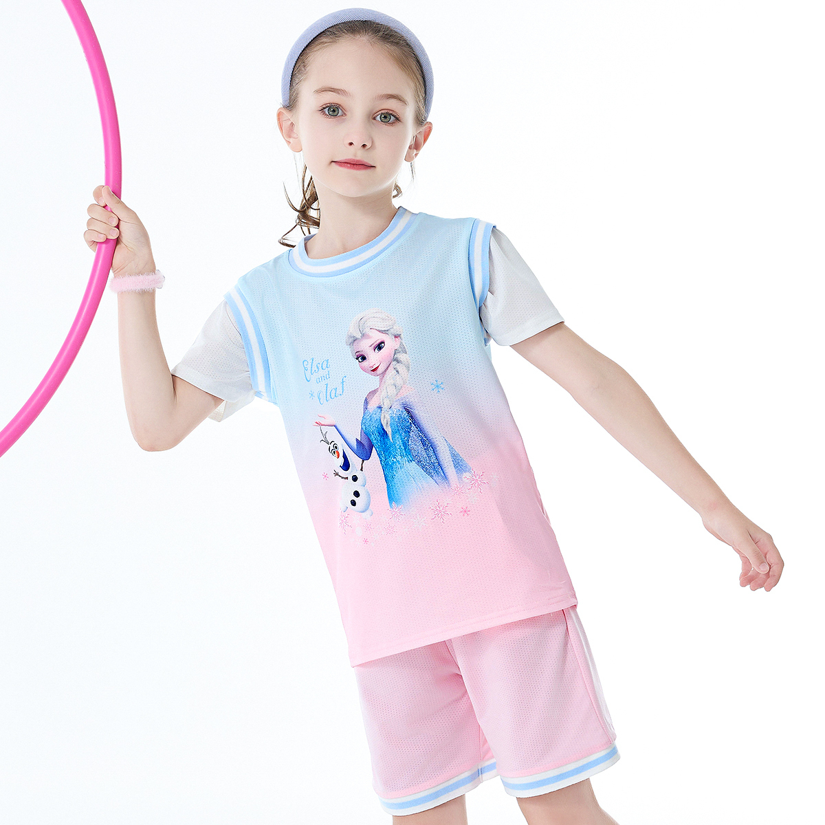 Disney Повседневная спортивная одежда blue pink gradient для детей 3-7 лет — фото 4