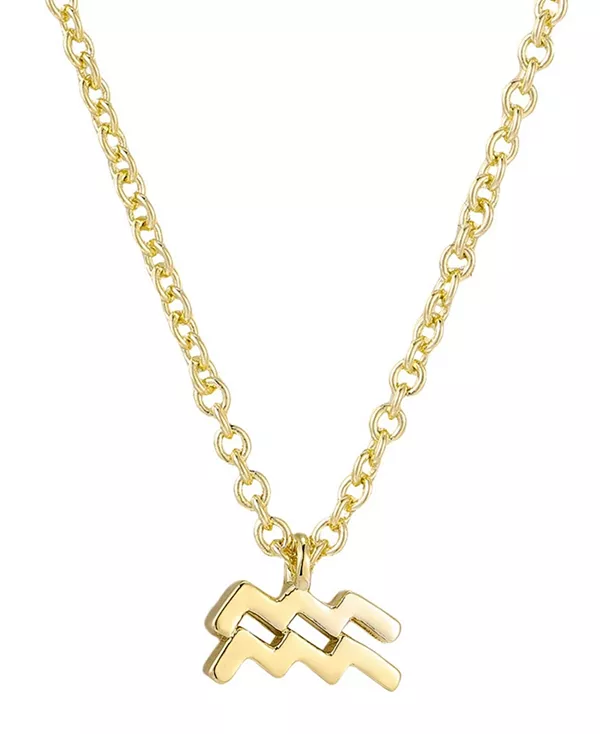 

Позолоченное колье со знаком зодиака Adornia, gold-aquarius