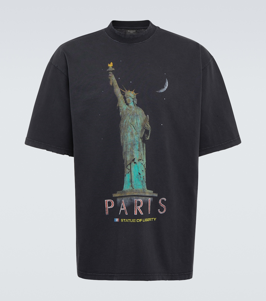 

Футболка Paris Liberty из хлопкового джерси Balenciaga, Faded Black