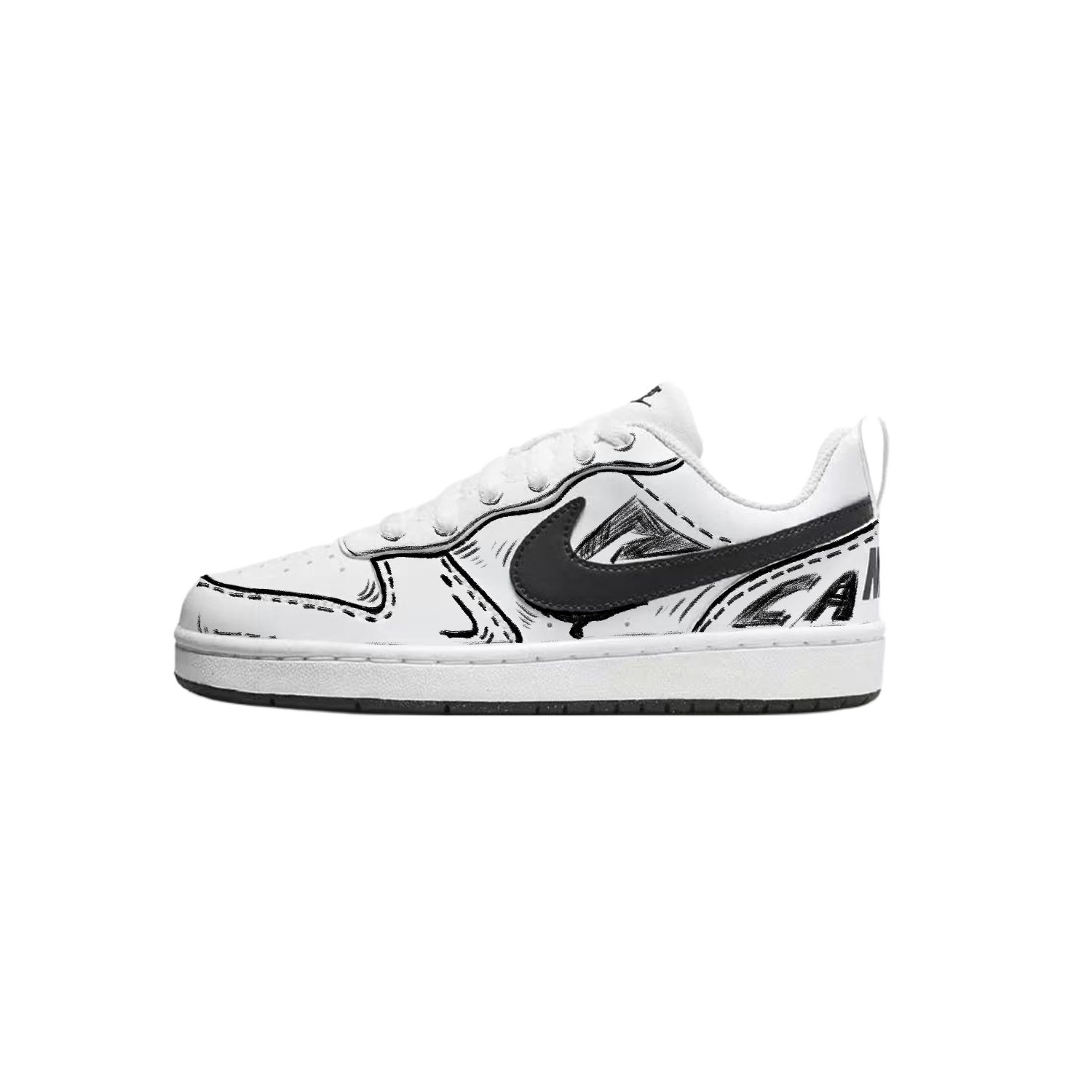 

Nike Кроссовки для скейтбординга Court Borough Graffiti Dream Low top Kids' Black White
