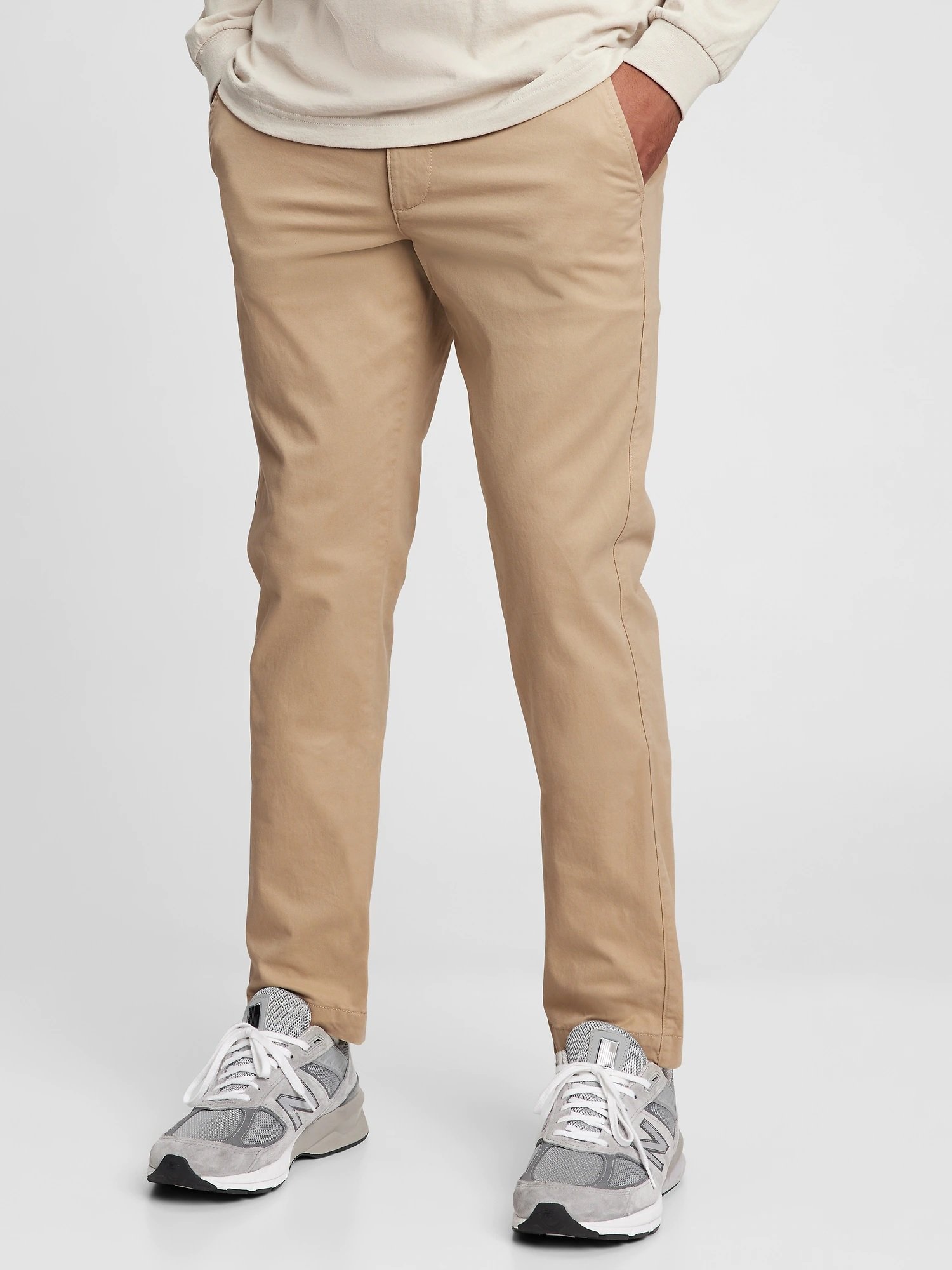 Брюки Gapflex Essential Khaki Slim Fit Gap, ICONIC_KHAKI
