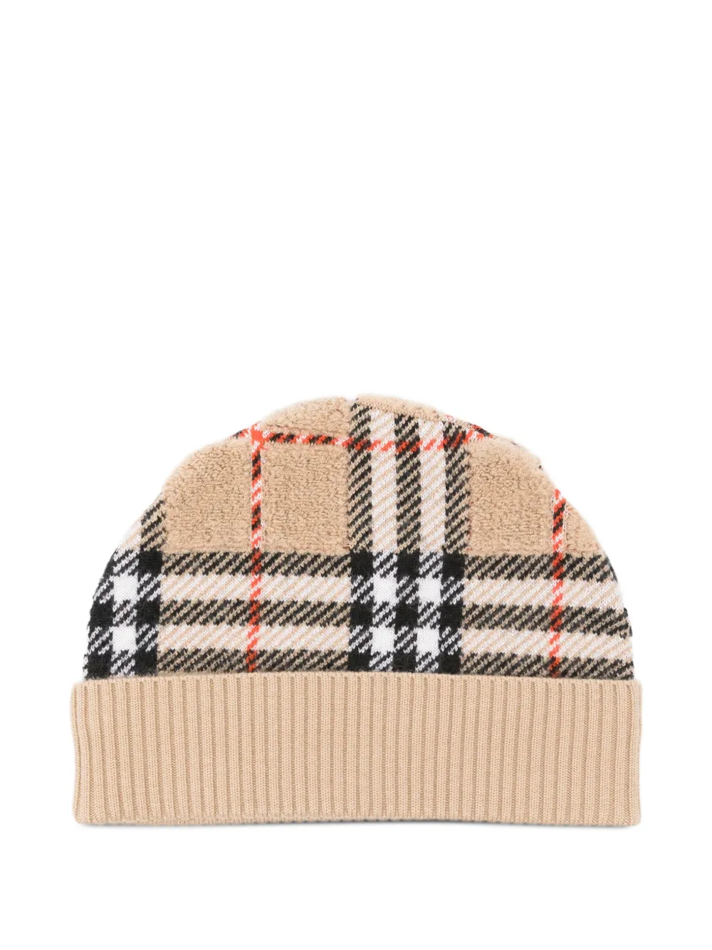 

Клетчатая шапка бини в рубчик BURBERRY KIDS, нейтральный
