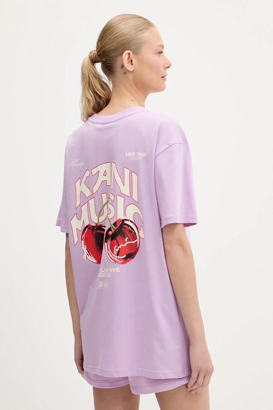 

Хлопковая футболка Karl Kani, фиолетовый