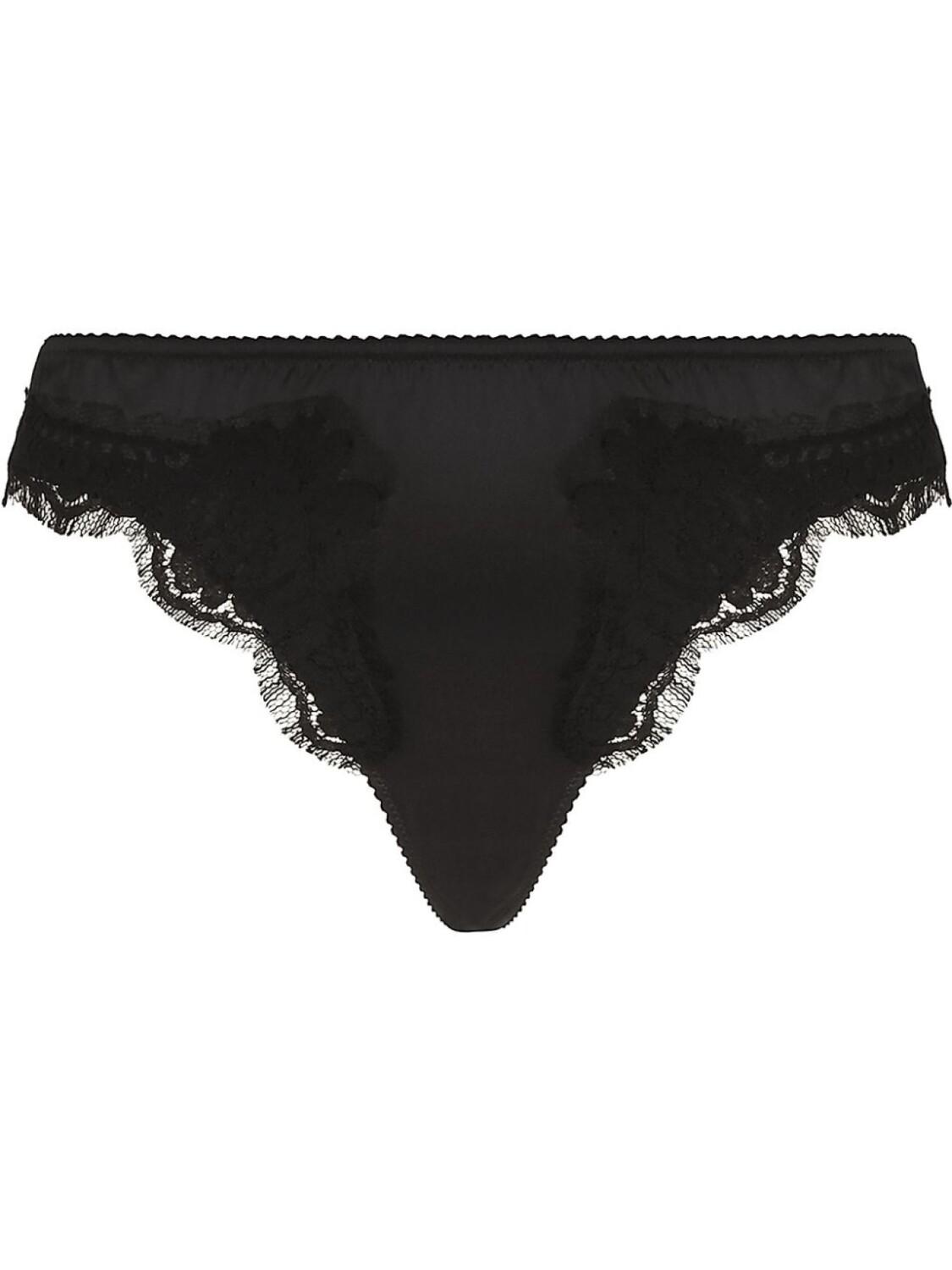 

Dolce & Gabbana атласные трусы-стринги с кружевом, черный