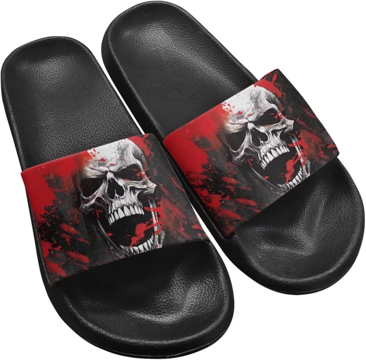 

Сандалии-шлепанцы с открытым носком для мужчин, летняя пляжная обувь для воды и бассейна, легкая обувь для отдыха, размеры US 6-11 Twousenru, Gothic Skull