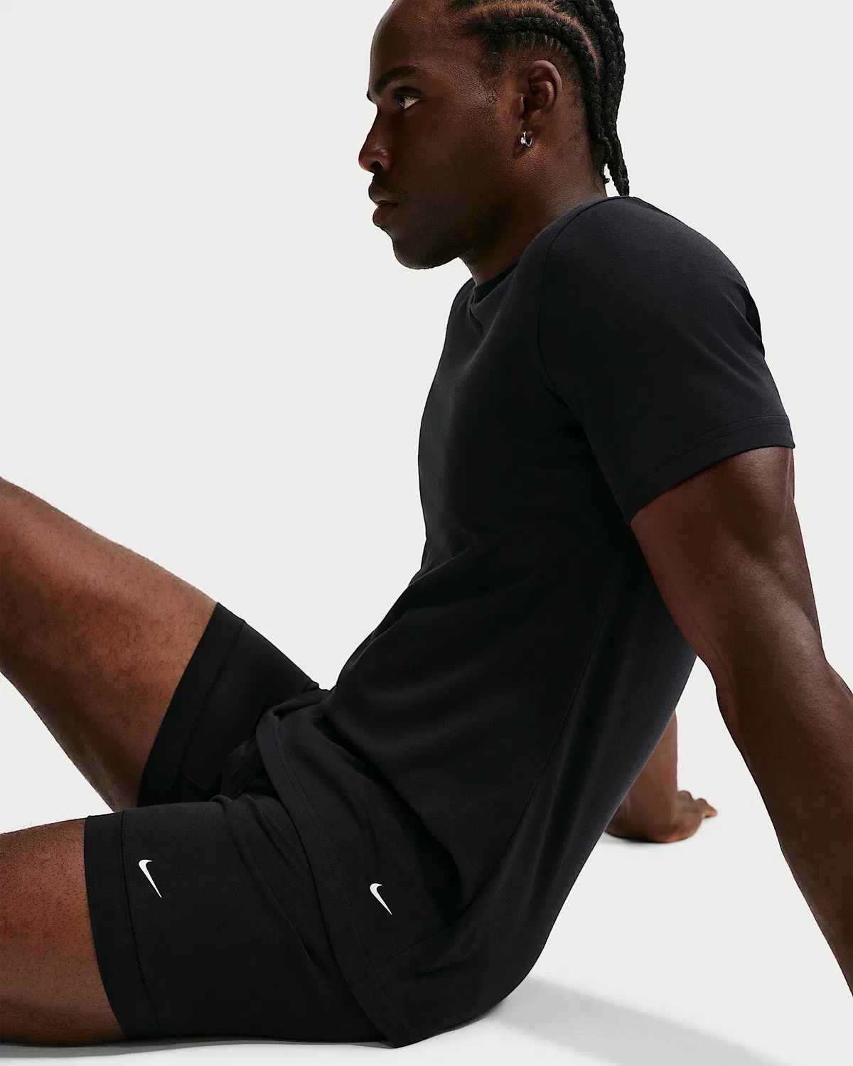 Мужская хлопковая футболка с круглым вырезом Nike Essential (2 шт.), Black — фото 3