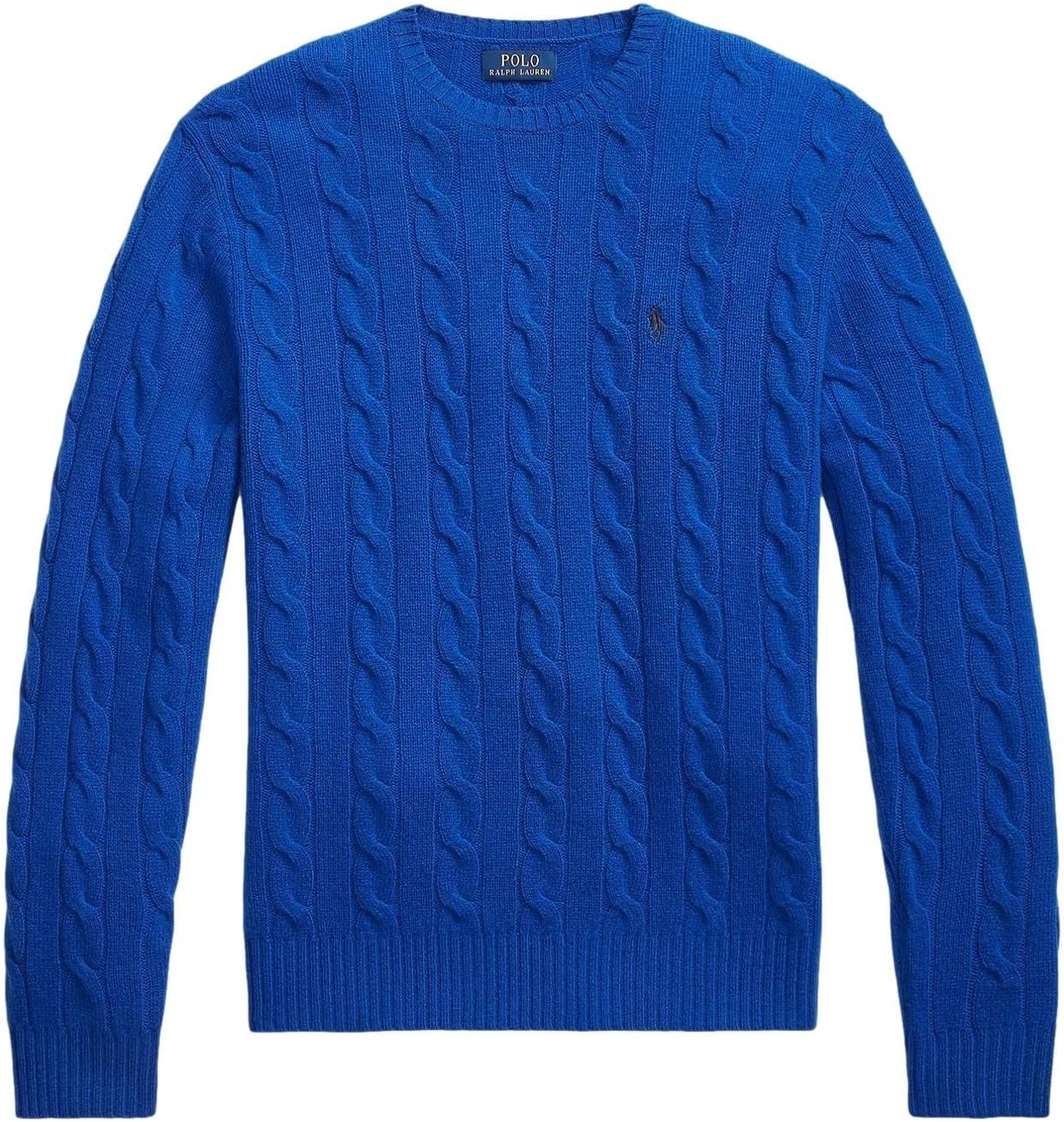 

Polo Ralph Lauren мужской свитер из хлопка с косой вязкой, Ralph Lauren Royal Blue