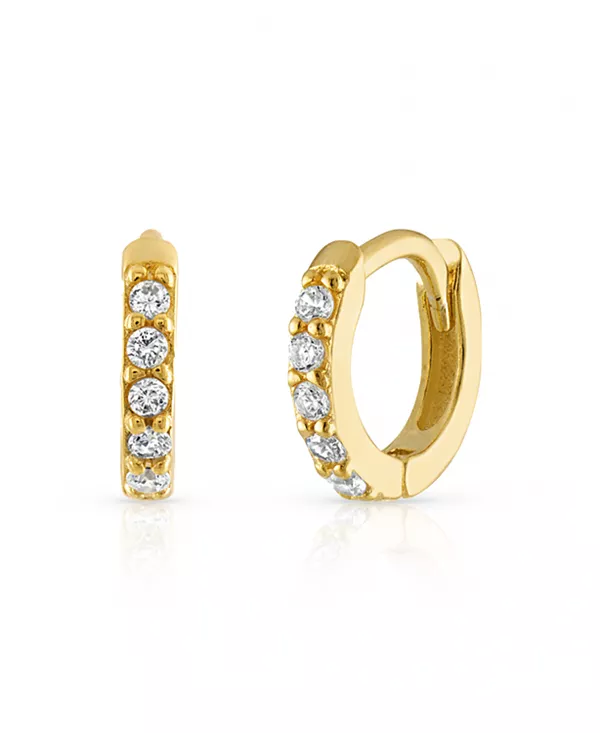 

Серьги-Кольца-Хагге из 14-каратного золота на основе стерлингового серебра или стерлингового серебра, 9 мм Ben Oni, gold