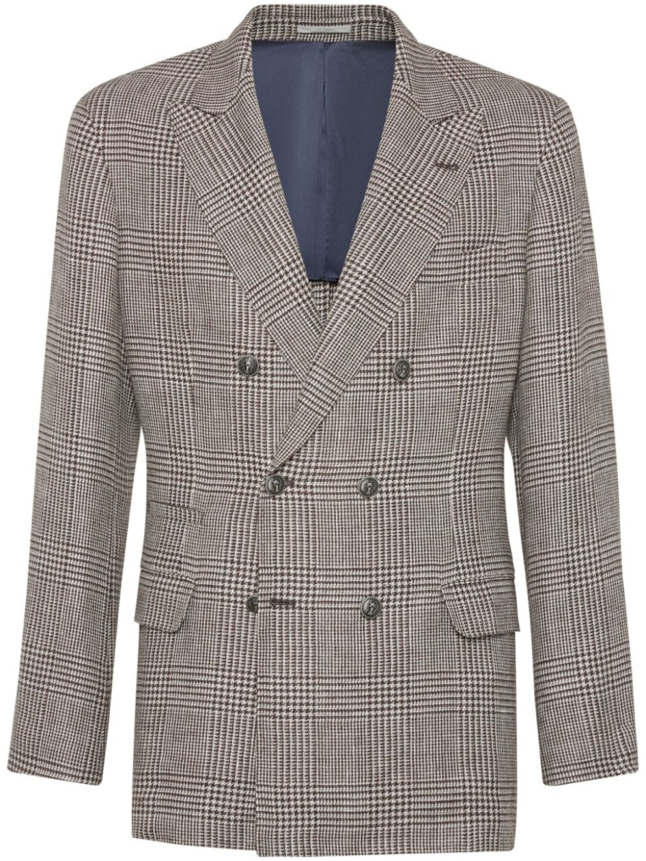 

Brunello Cucinelli пиджак в клетку Prince of Wales, коричневый