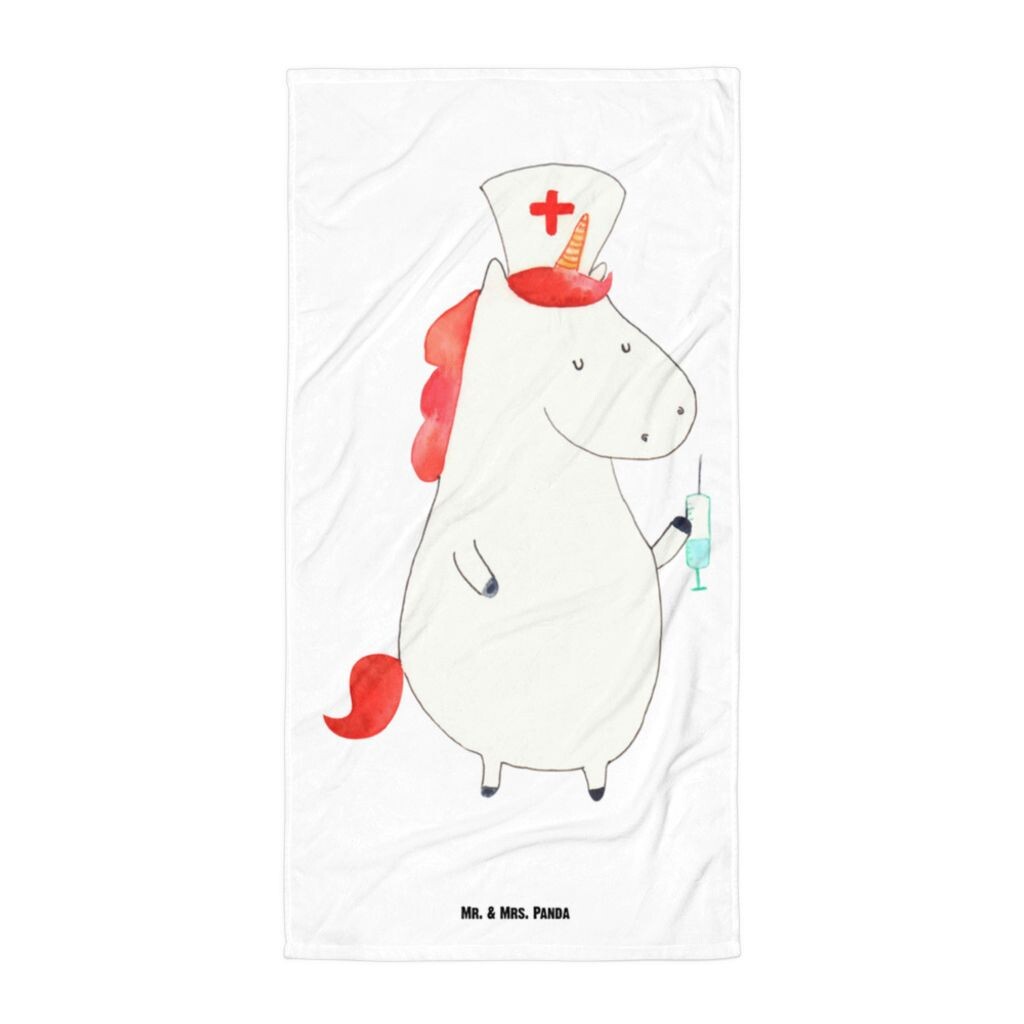 

Банное полотенце Mr. & Mrs. Panda XL Unicorn Nurse — белый — подарок, Пегас, пляжное полотенце, подарок доктору, полотенце для душа, единороги, медсестра, спасибо