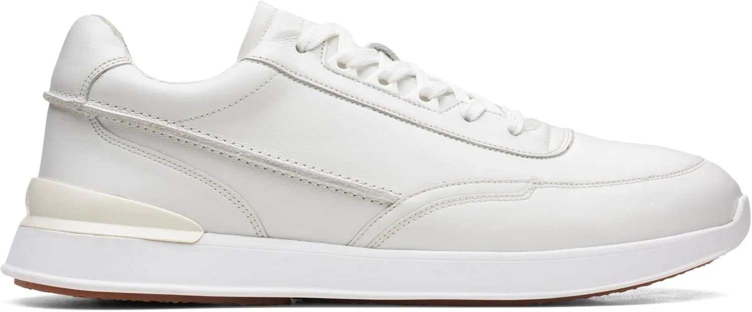 Мужские кроссовки Clarks Racelite на шнуровке, 2-White Leather — фото 2