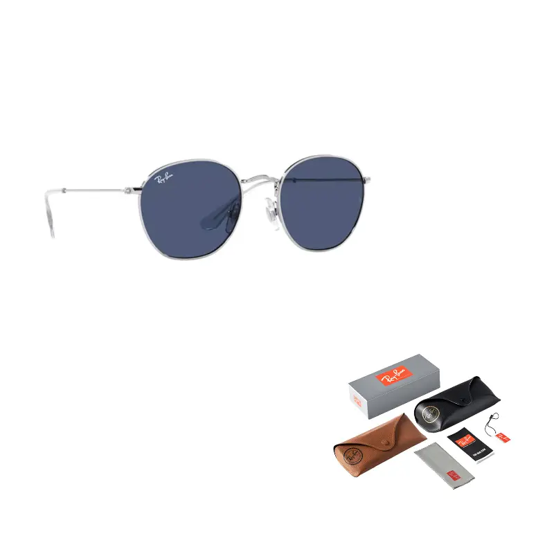 

RayBan Неправильные солнцезащитные очки в рамке, Silver