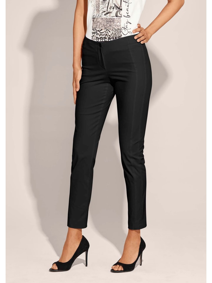 

MADELEINE Узкие эластичные брюки в клетку черного цвета