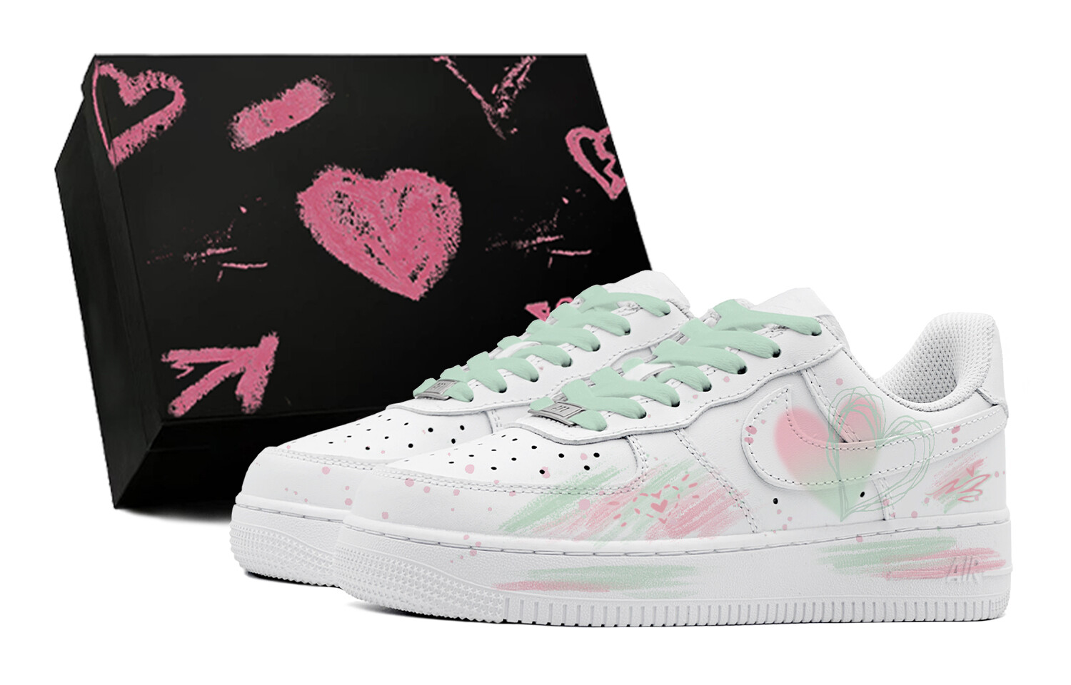 

Кроссовки Nike Air Force 1 Skateboard Shoes Men Low-Top White Green, зеленый