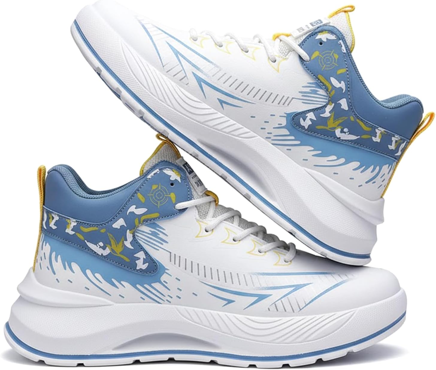 

Мужские массивные кроссовки Высокие баскетбольные кроссовки Мужская мода Y2K Ретро спортивные прогулочные кроссовки Комфортная поддержка голеностопа Yozti, синий