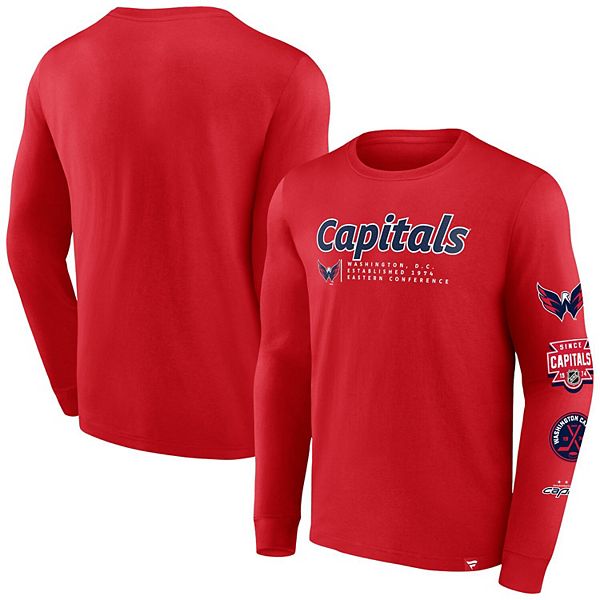 

Мужская футболка с длинным рукавом fanatics branded red washington capitals strike the goal Unbranded