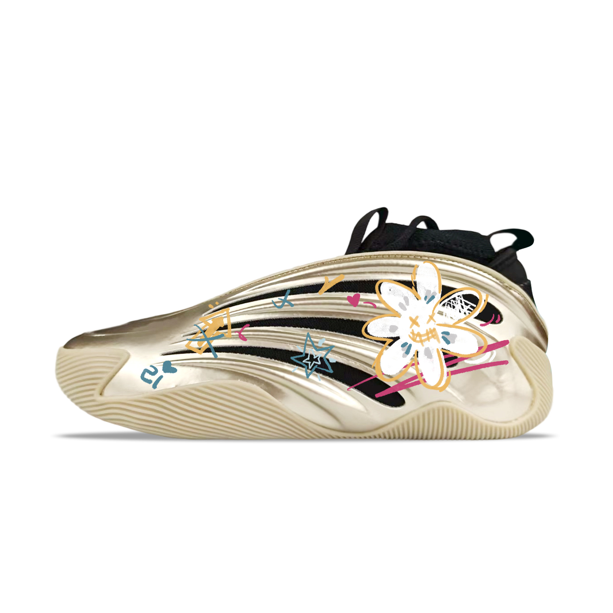 

Баскетбольные кроссовки Harden Vol.9 «Cyber Metallic» с амортизацией и износостойкостью, низкие, мужские Adidas, Emotional Graffiti