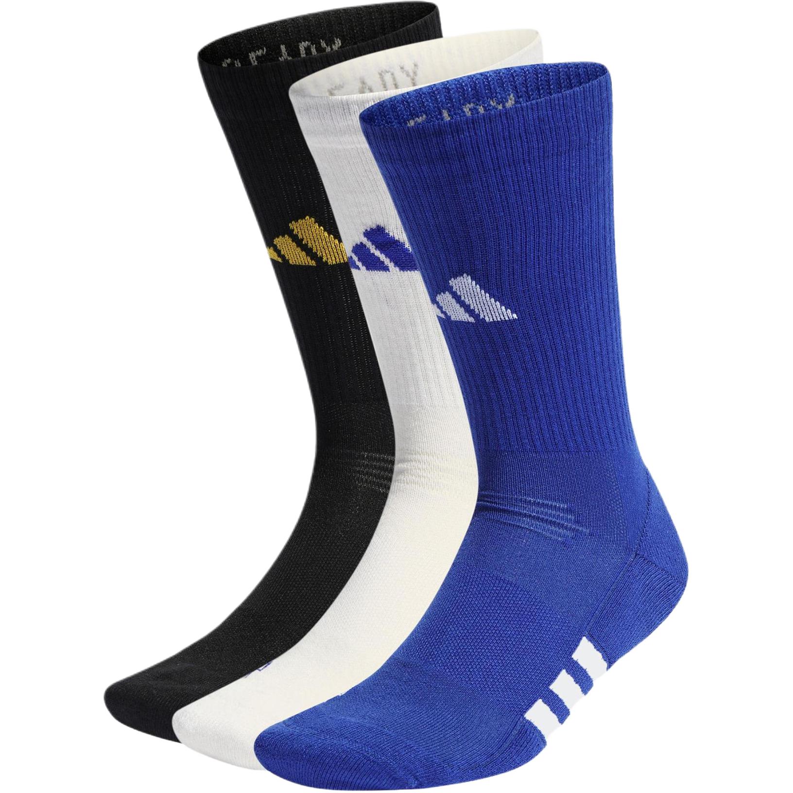 

Носки до середины голени унисекс, 3 пары Adidas, 3 Pack (White+Semi-Fluorescent Blue+Black)