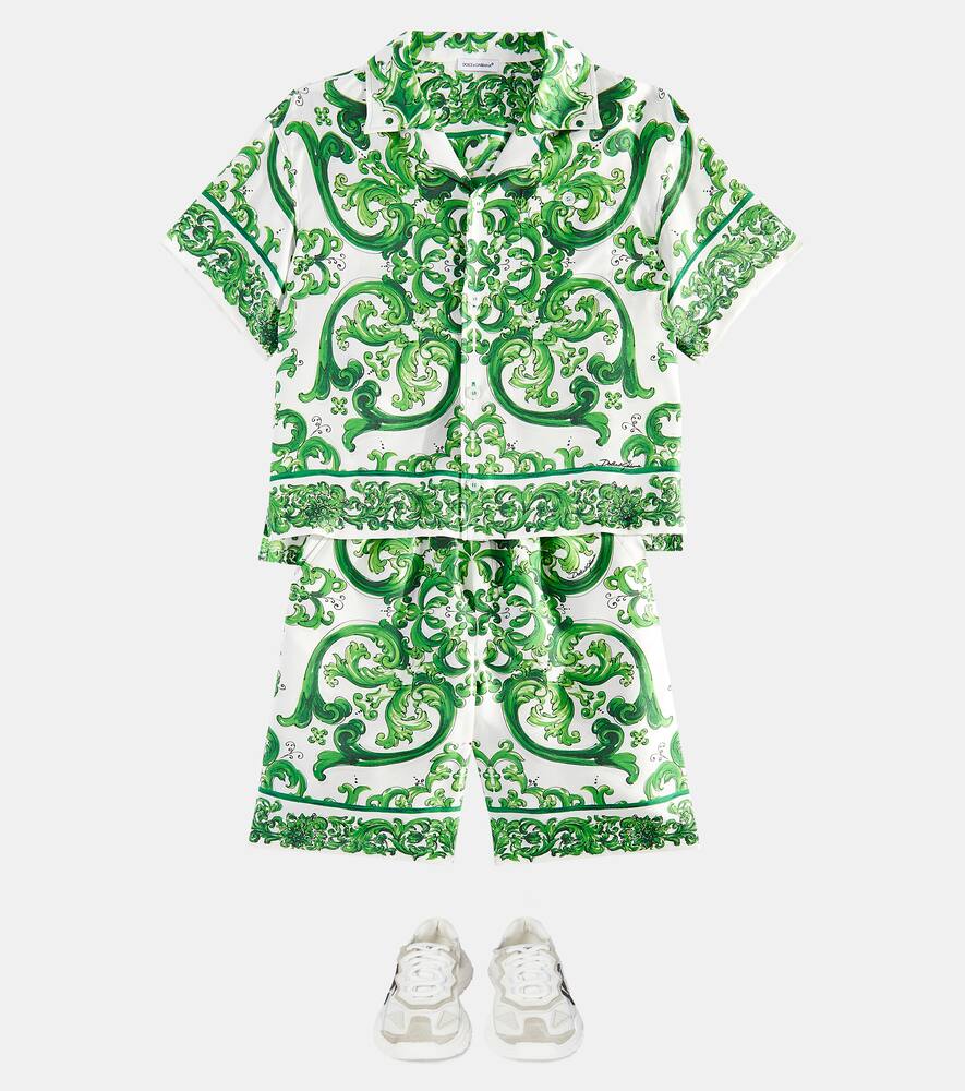 Бермуды Majolica из шёлка Dolce&Gabbana Kids, Maiolica 3L Verde — фото 2
