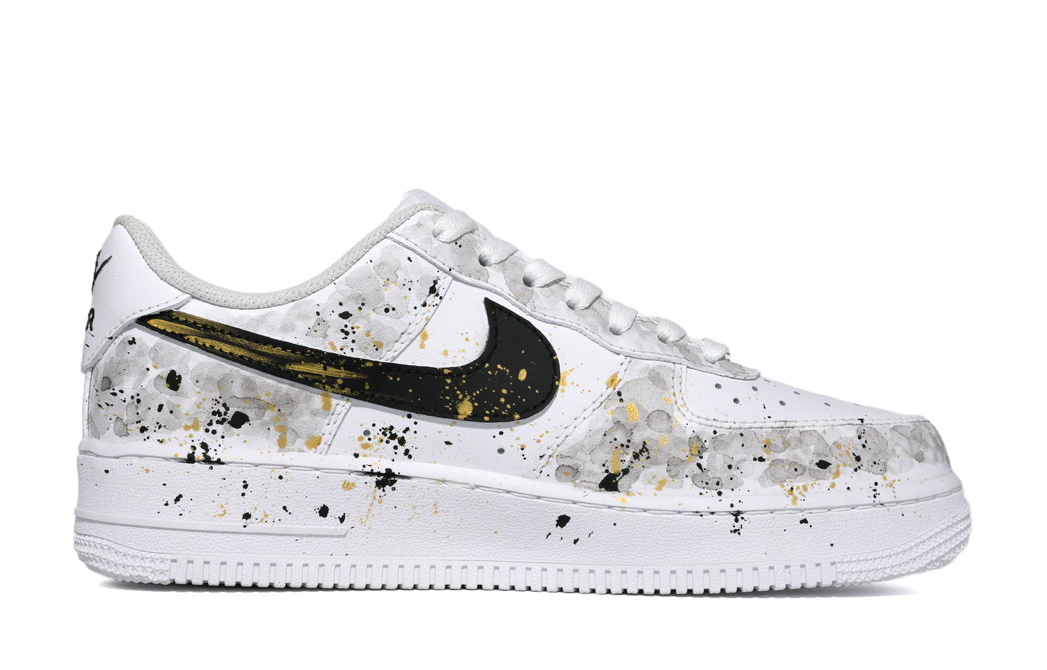 Nike Air Force 1 Divine Steed Ink Shadow устойчивые к истиранию и скольжению низкие кроссовки для скейтбординга унисекс черно-белые — фото 3