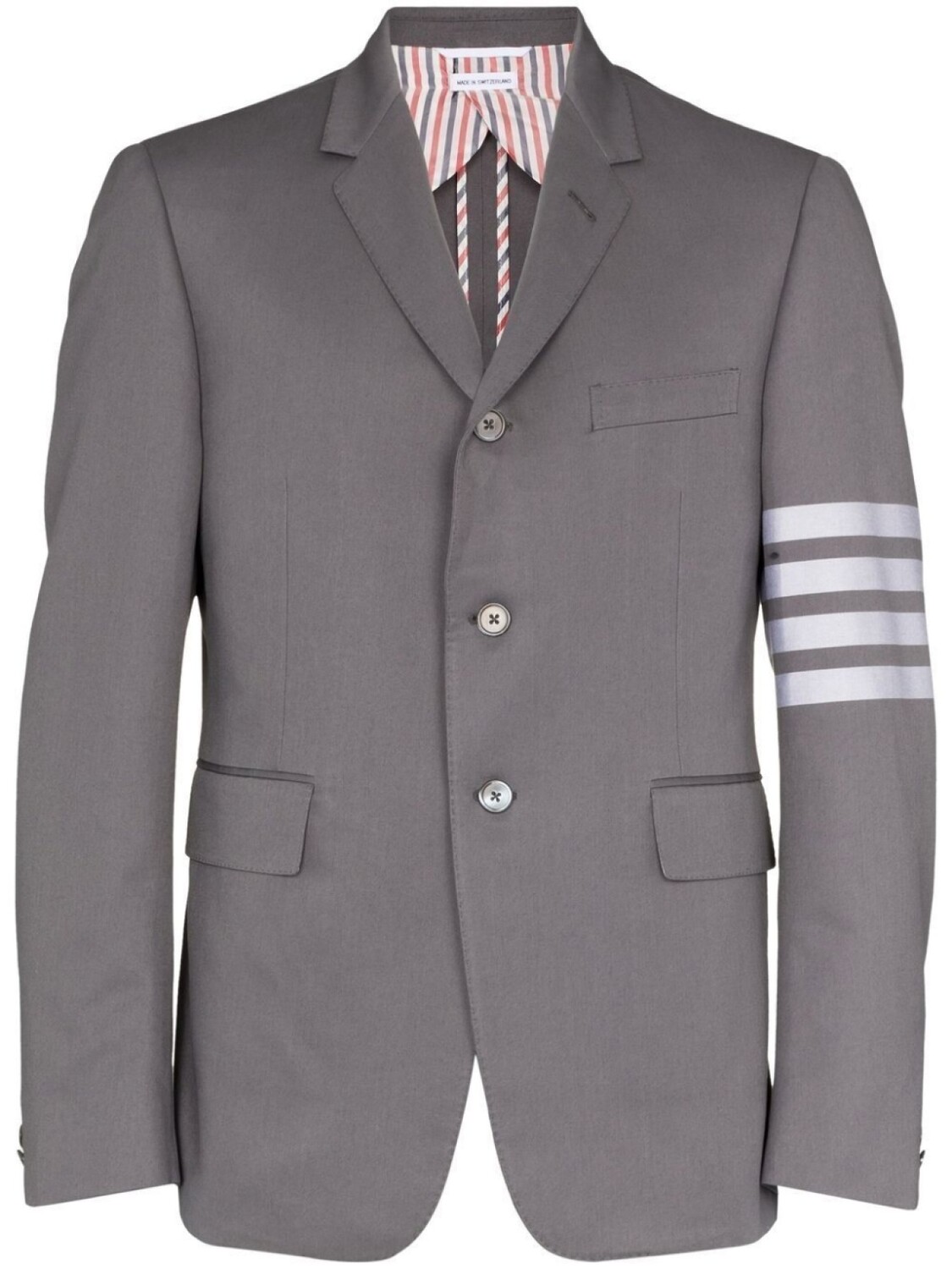 

Thom Browne однобортный пиджак Engineered с полосками 4-Bar, серый