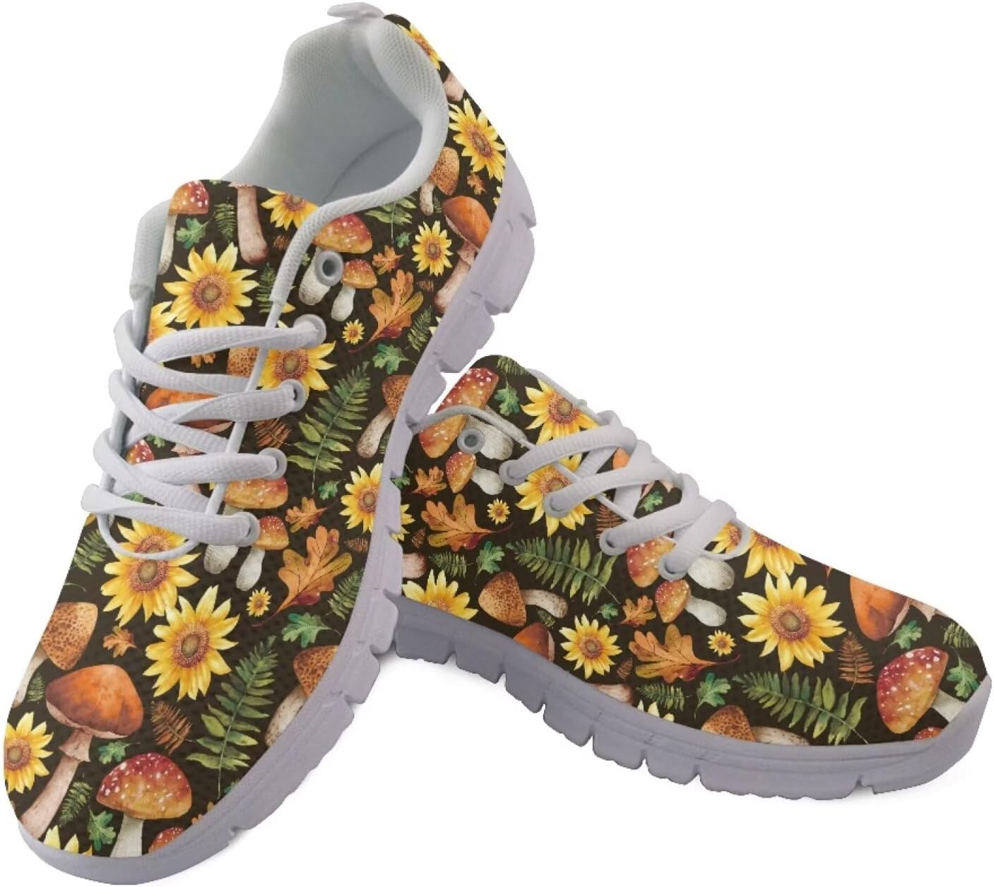 

Кроссовки Jeiento для бега, модные и дышащие, для женщин и мужчин, с мягкой амортизацией, спортивные кроссовки для ходьбы и тренировок в спортзале, Sunflower Mushroom