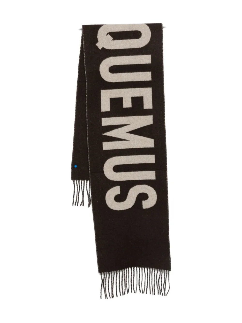 

Шарф с жаккардовым логотипом и бахромой JACQUEMUS, коричневый