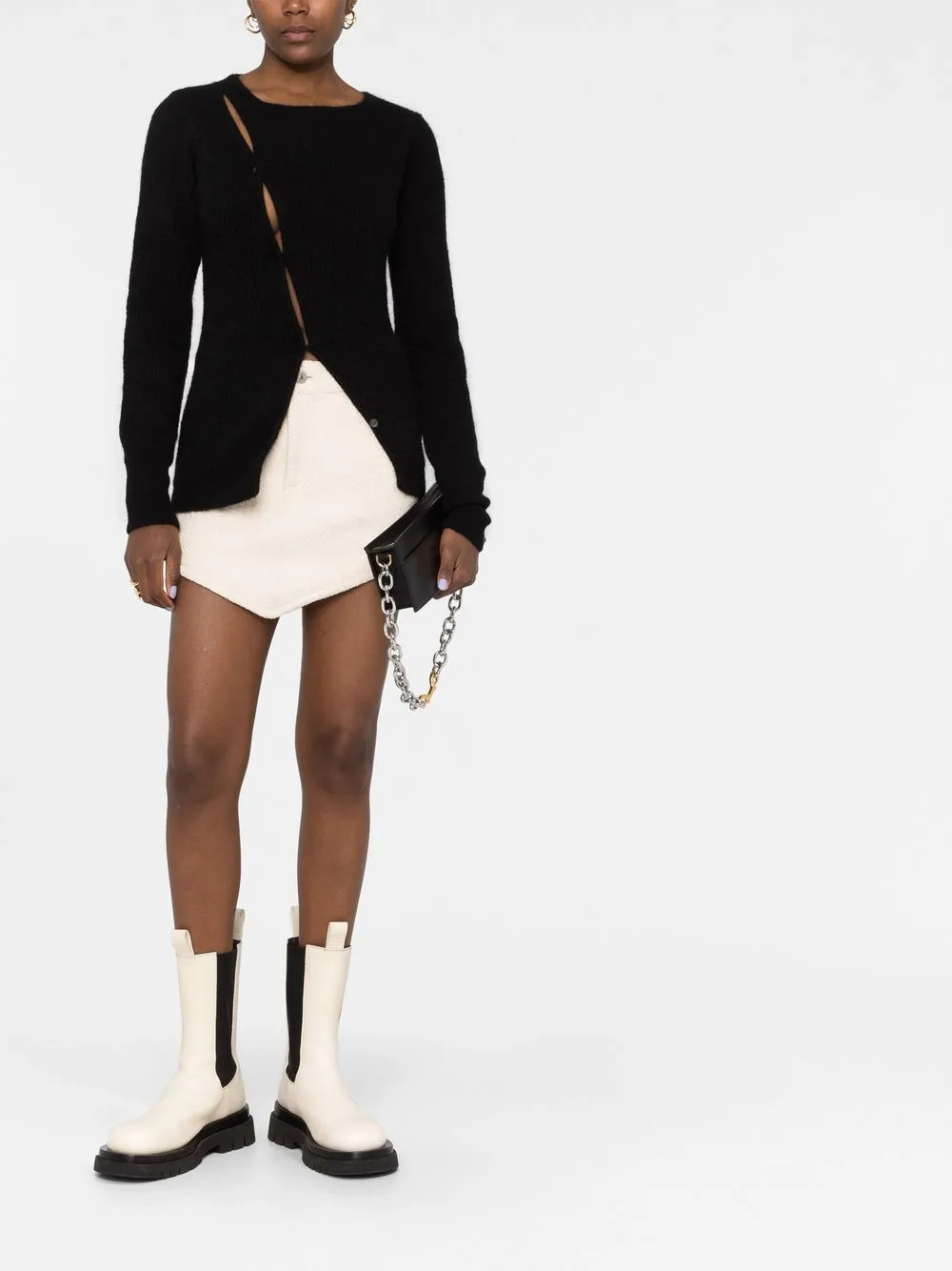Кардиган Le Maille Pau асимметричного кроя JACQUEMUS, черный — фото 2