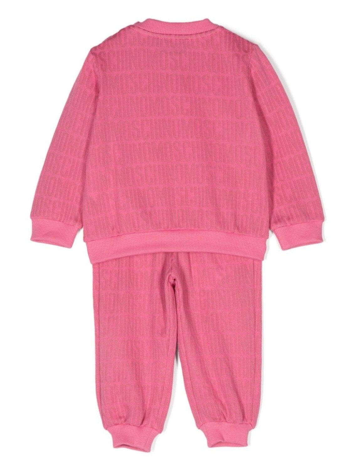 Moschino Kids спортивный костюм с логотипом и жаккардом, розовый — фото 2