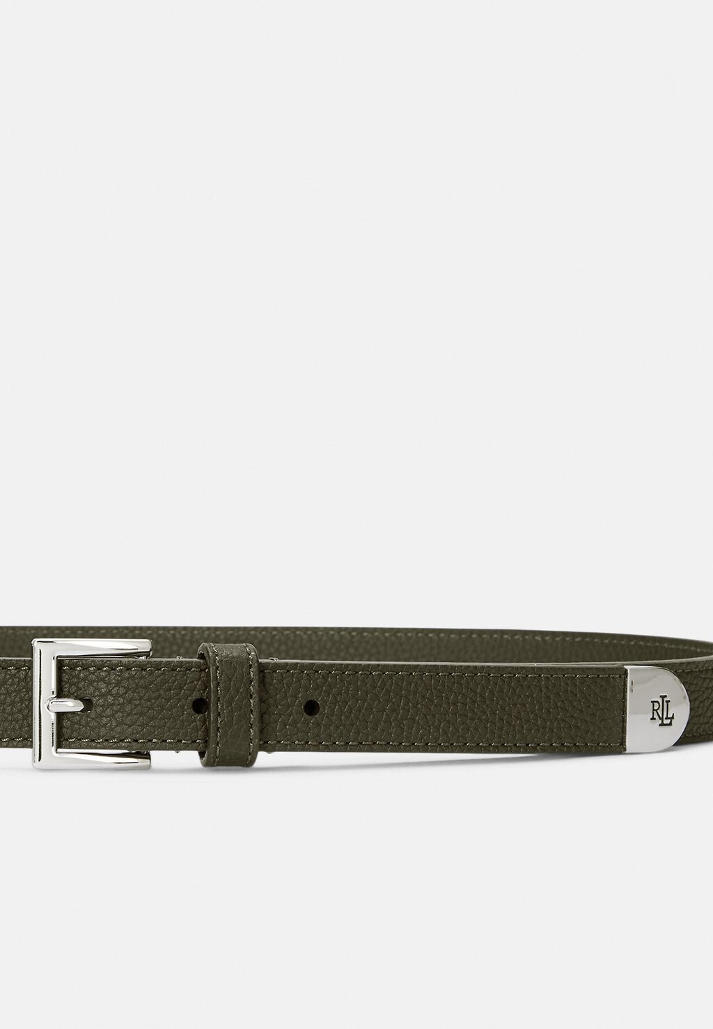 

Пояс PEBBLED LEATHER SKINNY BELT Ralph Lauren, оливковый
