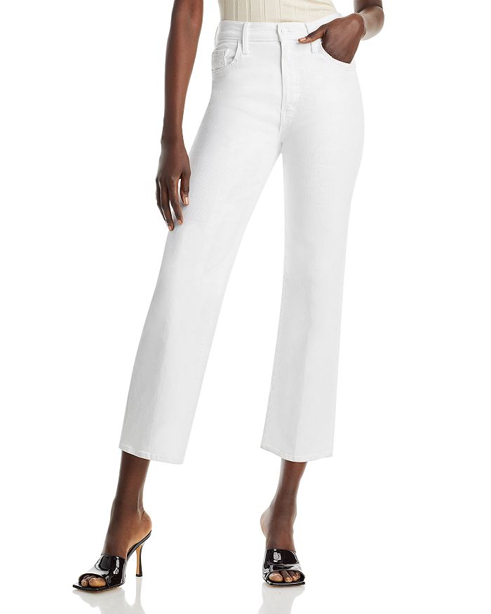 

Прямые джинсы Rambler High Rise Ankle Straight Jeans в цвете Fairest of Them All MOTHER, белый