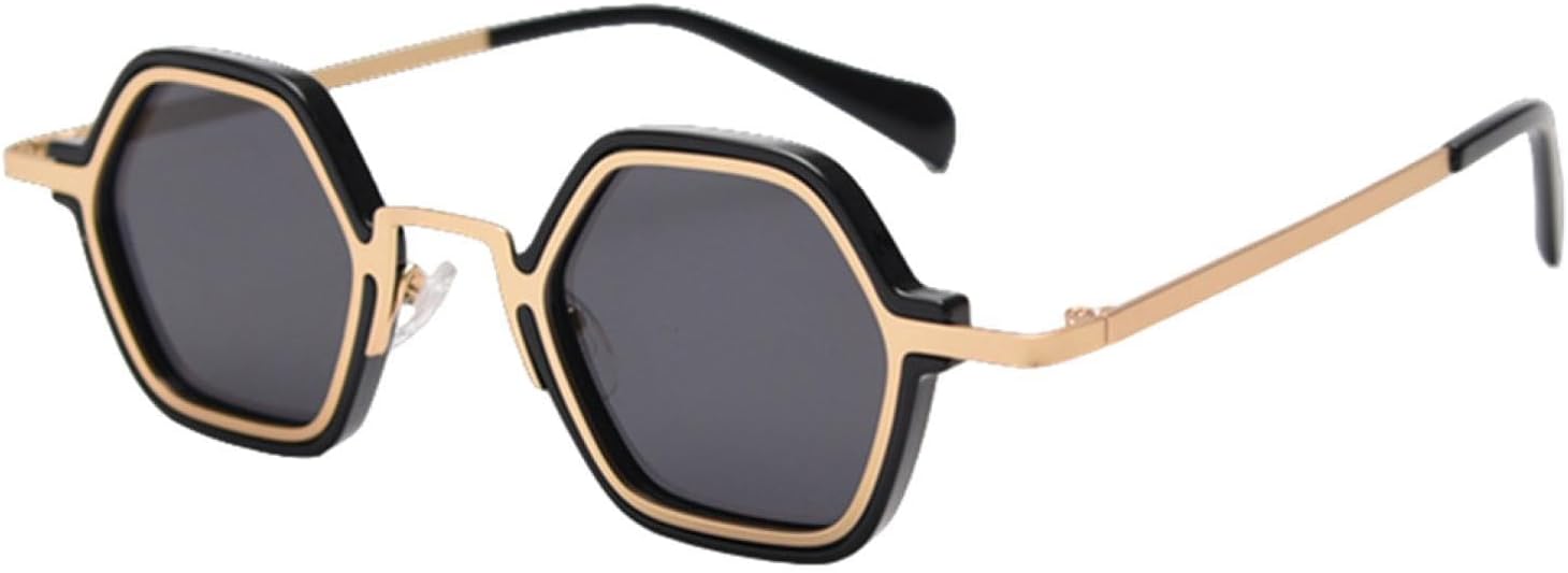 

Солнцезащитные очки в стиле ретро с поляризацией для мужчин и женщин, защищающие от УФ-излучения UV400, в стиле панк, винтажные, металлические SZVVBKK, Black Gold Frame