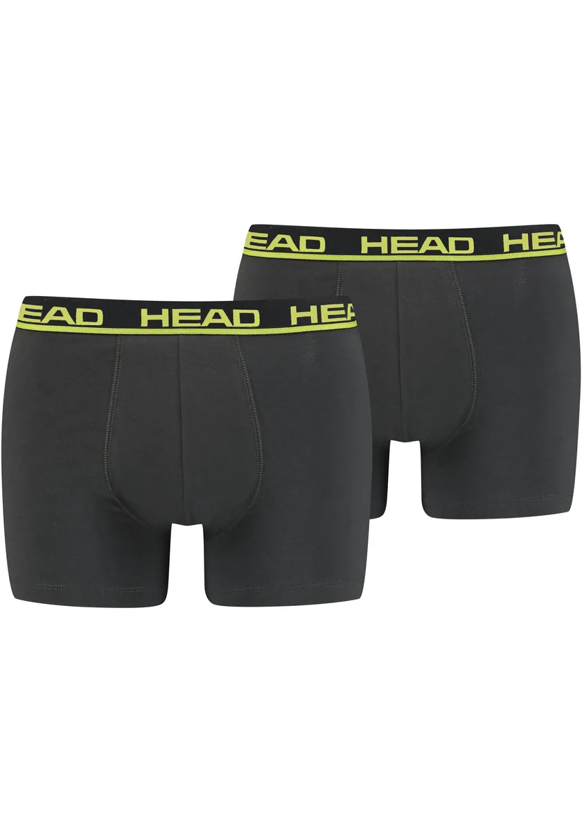 

Трусы-боксеры Head Boxer (2 шт. в упаковке) с эластичным поясом с логотипом, цвет Phamton-Lime Punch