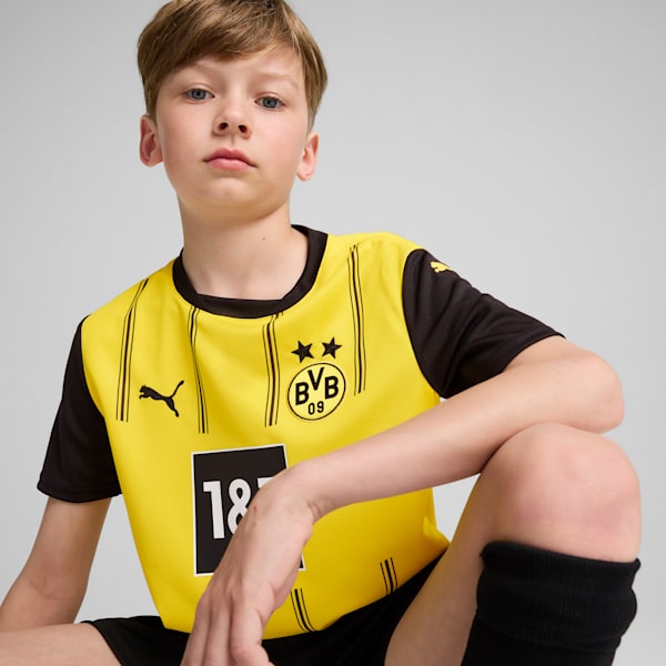 Футболка для больших детей Borussia Dortmund 24/25 Replica Home Puma, желтый — фото 2