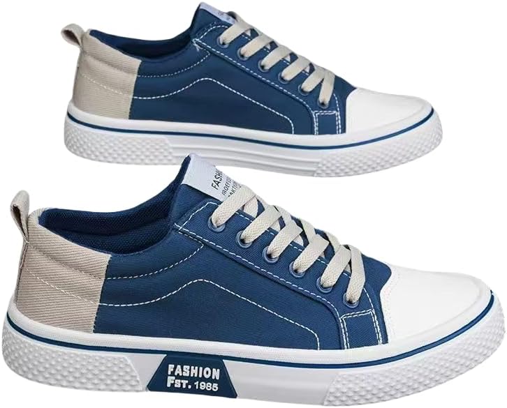 

Модные кроссовки для мужчин, легкие, синие и белые, повседневные текстильные кроссовки на шнуровке, низкие, с удобной подошвой и комфортной подкладкой для повседневной носки Generic