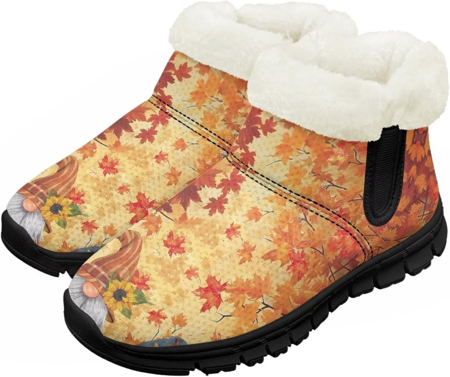 

Мальчик Девочка Снежные Ботинки Короткие Зимние Теплые Ботиночки Нескользящие Легкие Уличные Ботинки для Холодной Погоды Chririnla, Maple Leaf Pygmy