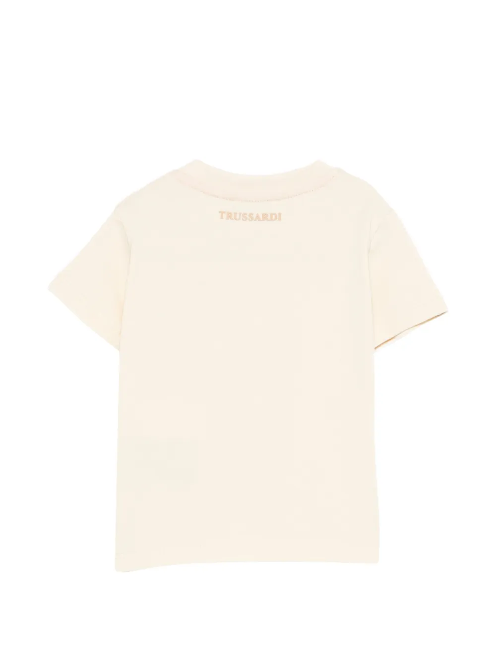 Футболка с отделкой пуговицами Trussardi Junior, бежевый — фото 2