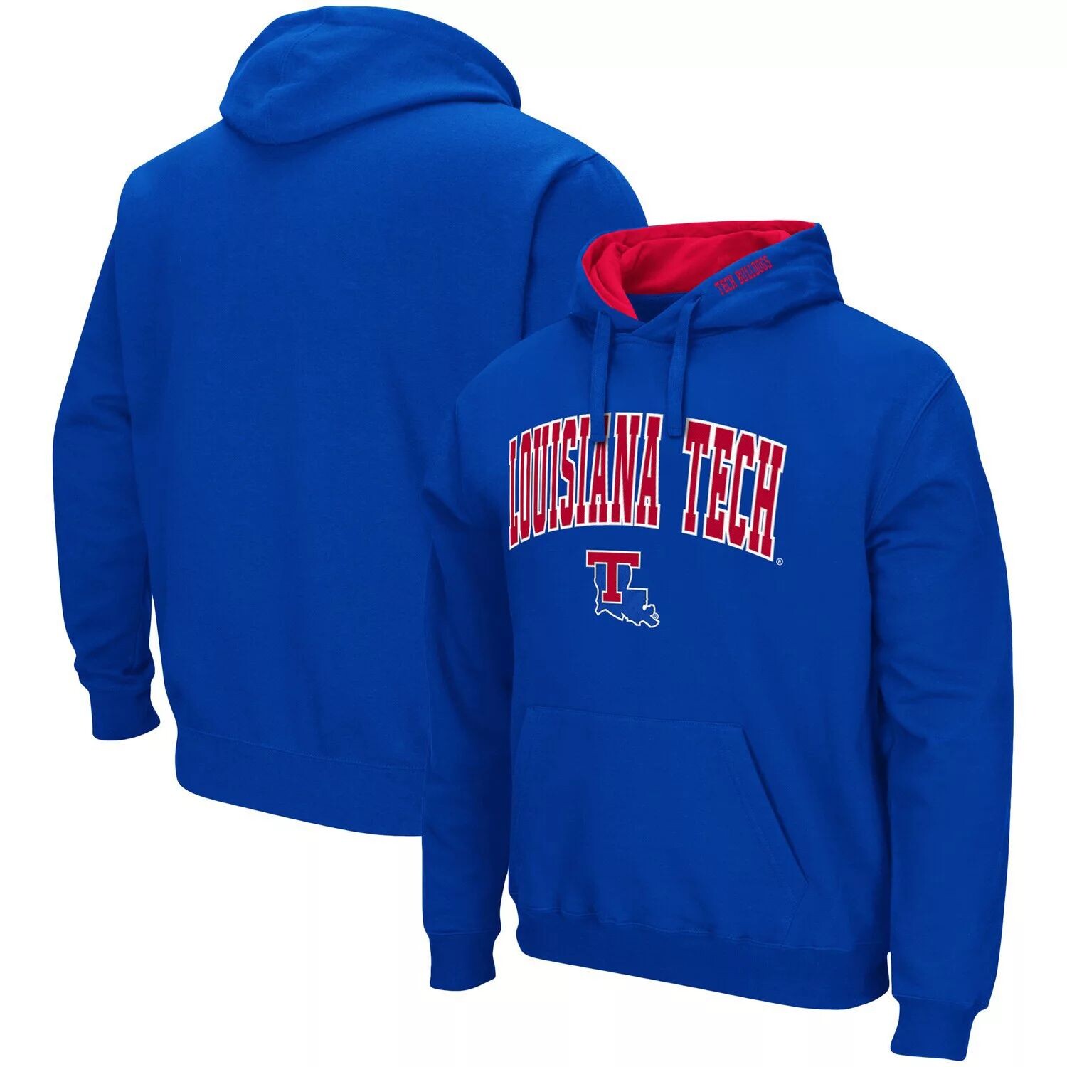 

Мужской пуловер с капюшоном и логотипом Royal Louisiana Tech Bulldogs Colosseum