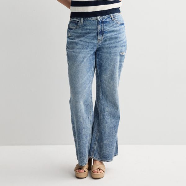 

Джинсы-клеш с широкими штанинами и средней посадкой для подростков больших размеров So, цвет medium tint