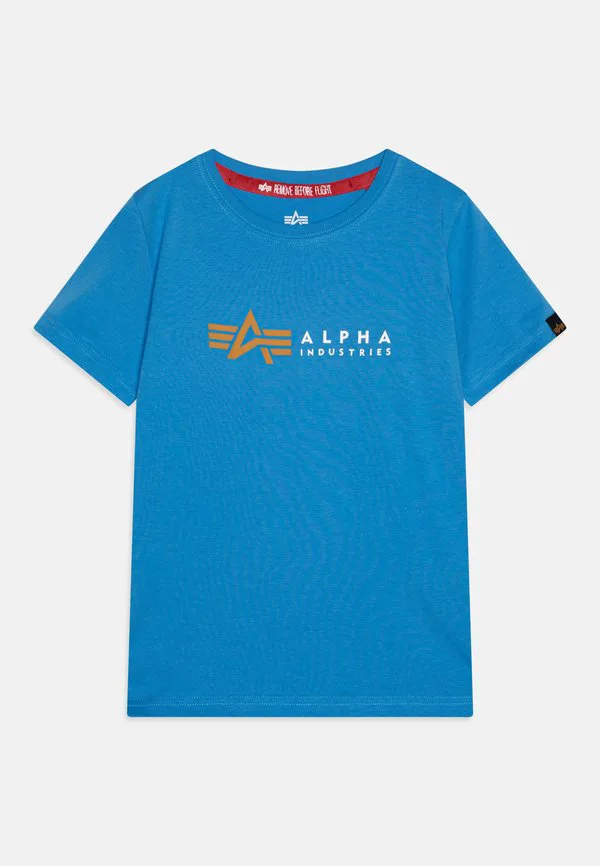 Футболка унисекс с принтом label t Alpha Industries, Mediteranian Blue