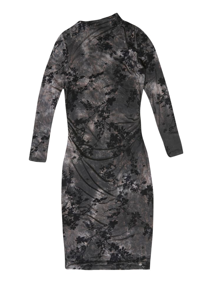 

Платье миди с длинными рукавами, длиной ниже колена, ЧЕРНОГО цвета KOROSHI