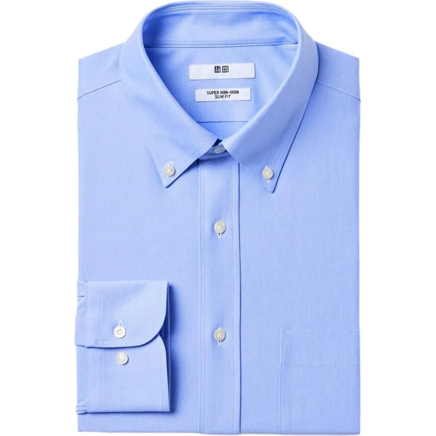 UNIQLO Рубашка мужская Lake Blue Moderate