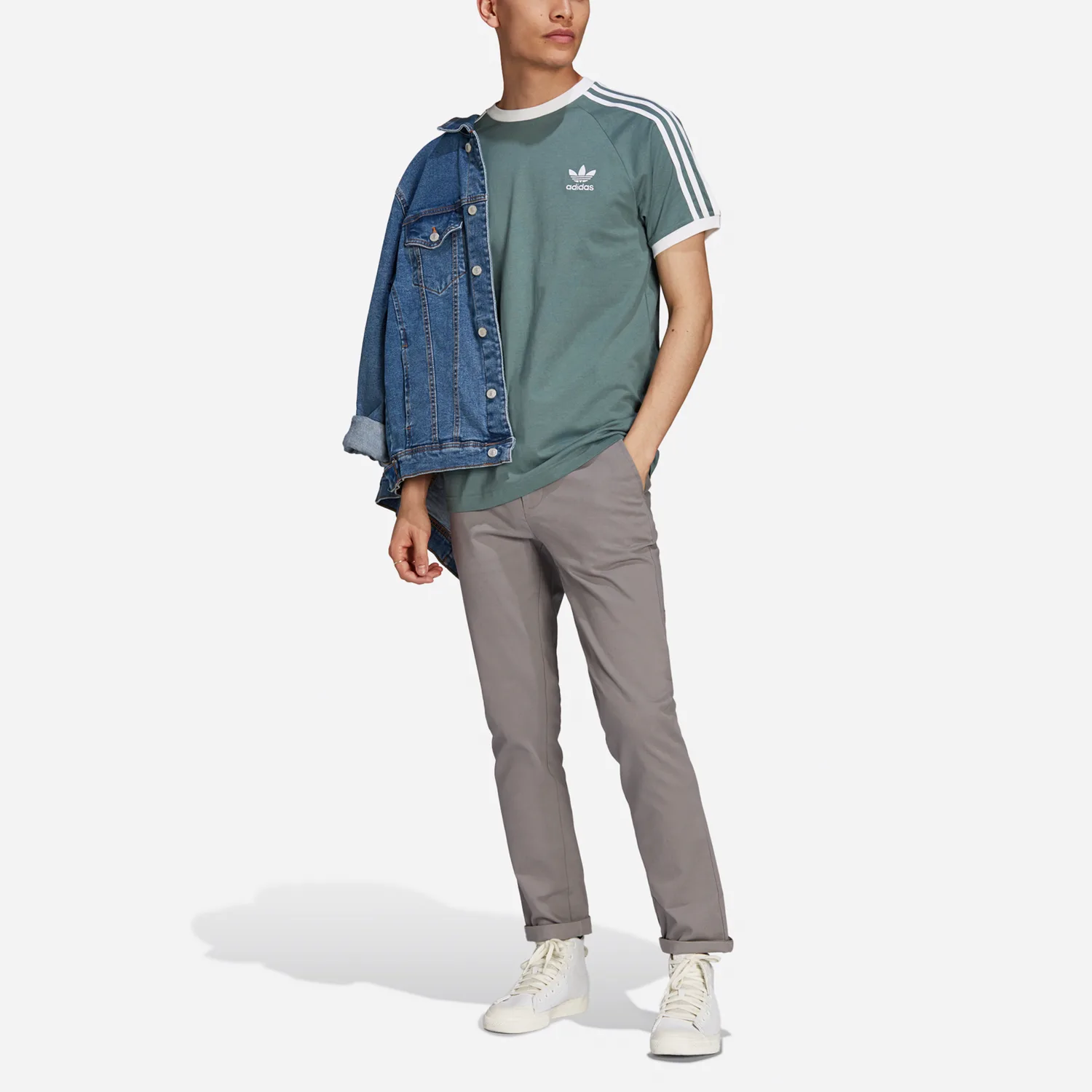 Adidas Originals Футболка мужская с тремя полосками Emerald — фото 4