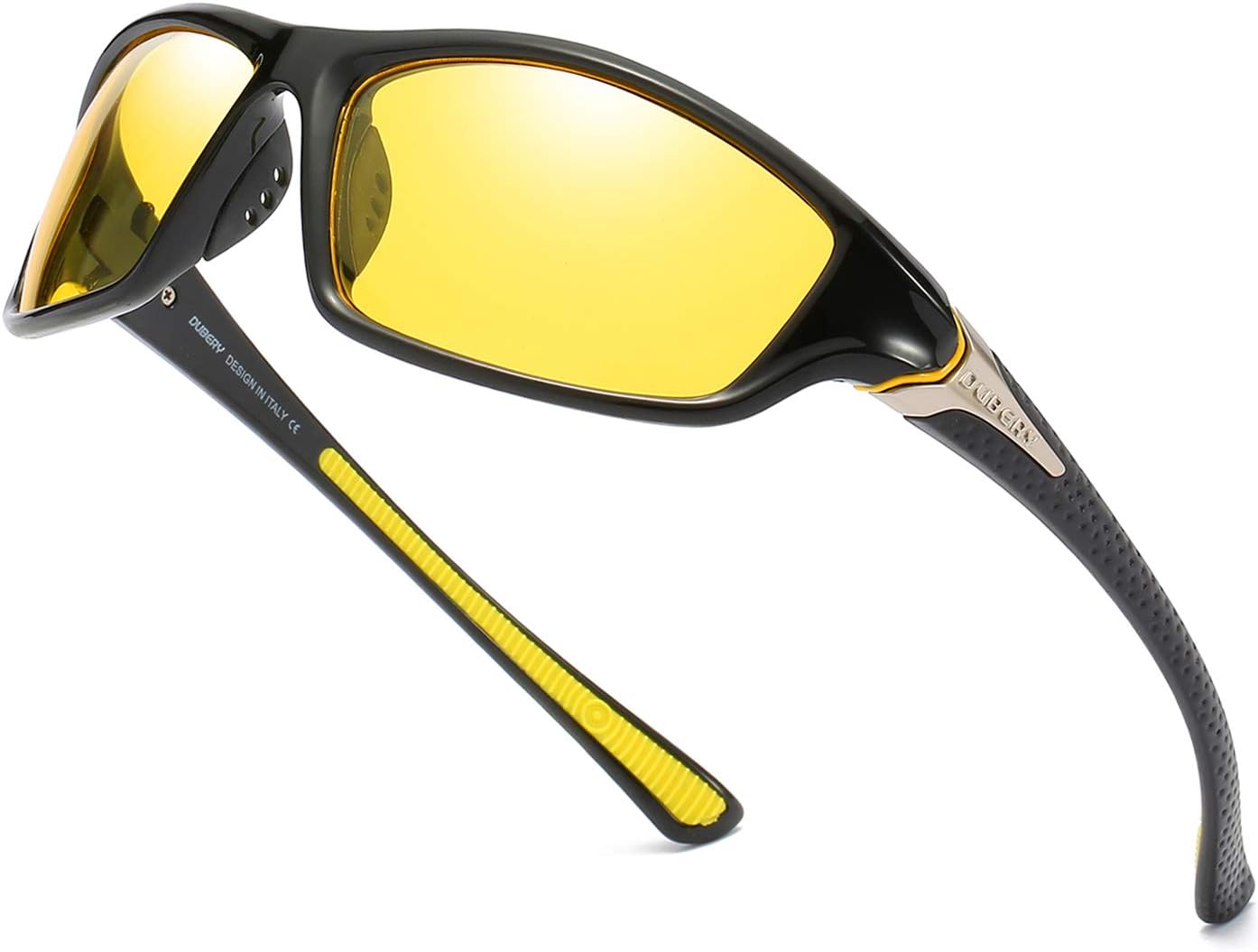 

Мужские спортивные поляризованные солнцезащитные очки DUBERY, 100% защита от УФ-излучения, для вождения, езды на велосипеде, рыбалки, модель D120, A 1-black/Night Vision Lens (Non-polarized)