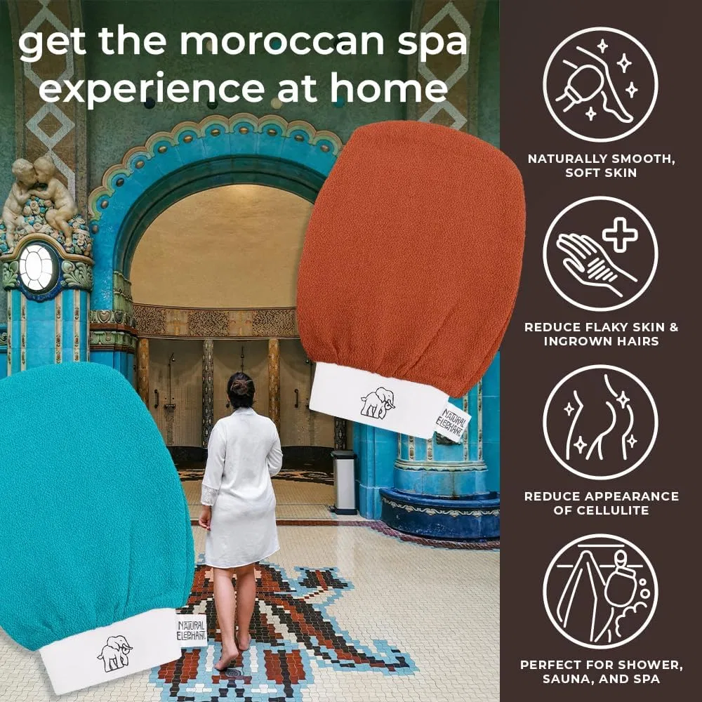 Эксфолирующая перчатка Hamam Glove Natural Elephant, набор 5 шт, розовый тюльпан — фото 2