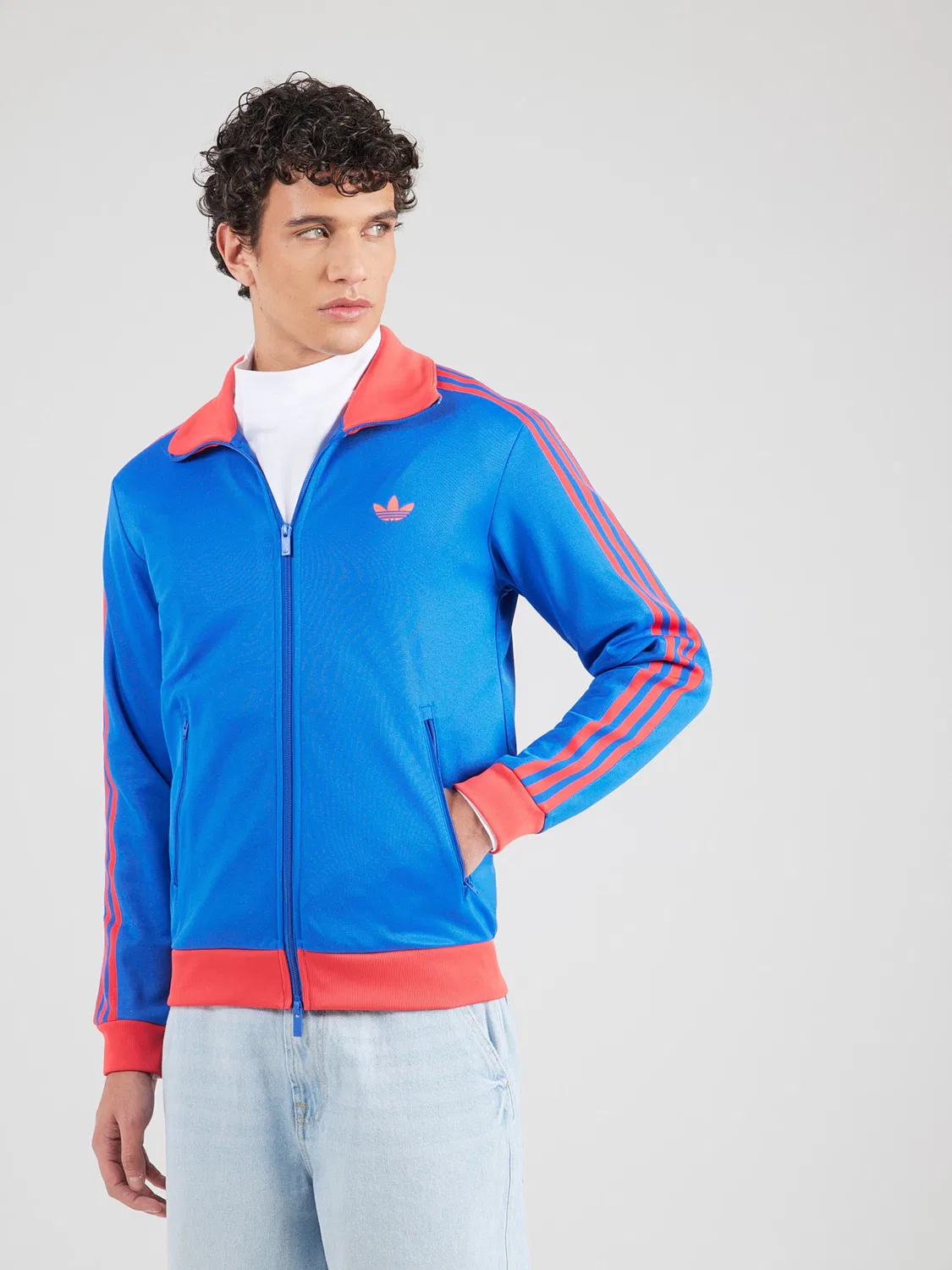 Толстовка на молнии Adidas Originals CLASSIC синего цвета — фото 3