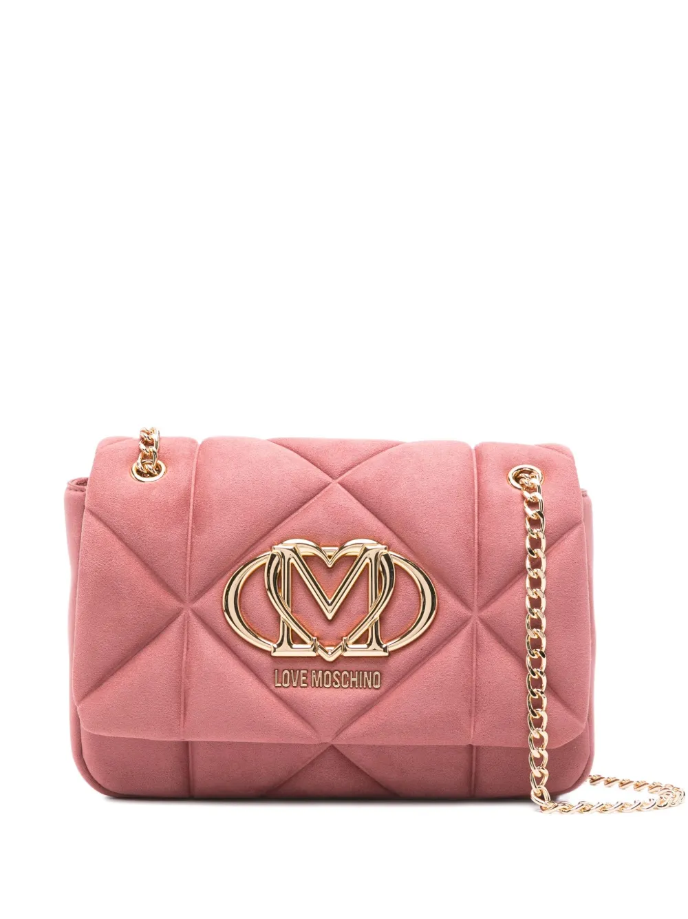 

Стеганая сумка через плечо на цепочке Love Moschino, розовый