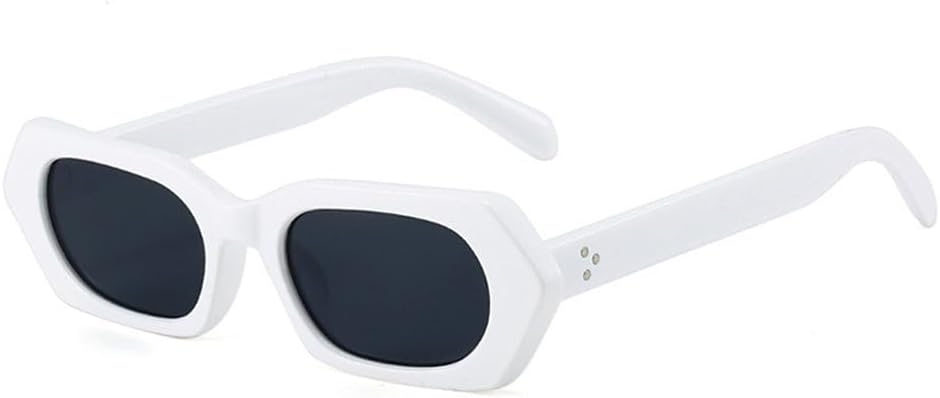 

Солнцезащитные очки Polygon для женщин, модные, с заклепками, декоративные, с защитой от УФ-излучения UV400; солнцезащитные очки для мужчин, темно-зеленые TYUVIVO, White Gray